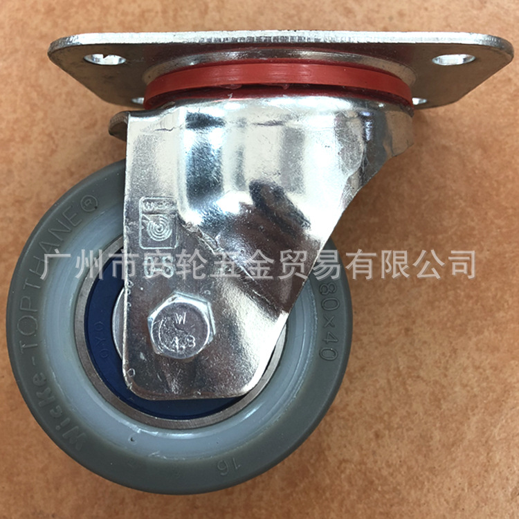 德国WICKE威卡 3寸万向脚轮80mm聚氨酯胎面铝芯 洗地机车轮503778