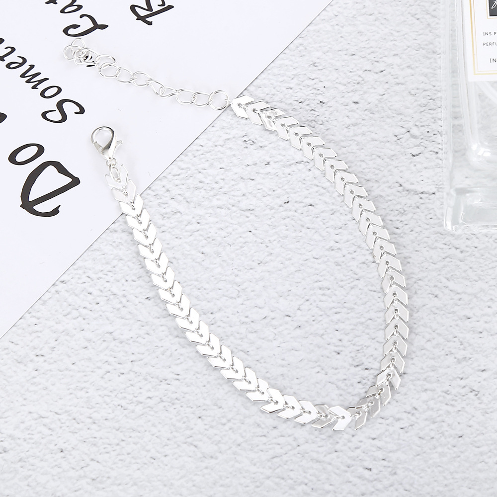 New Anklet Fashionable And Simple Hot Selling Aircraft Chain Fish Bone Handmade Chain Anklet Wholesale Nihaojewelry display picture 7