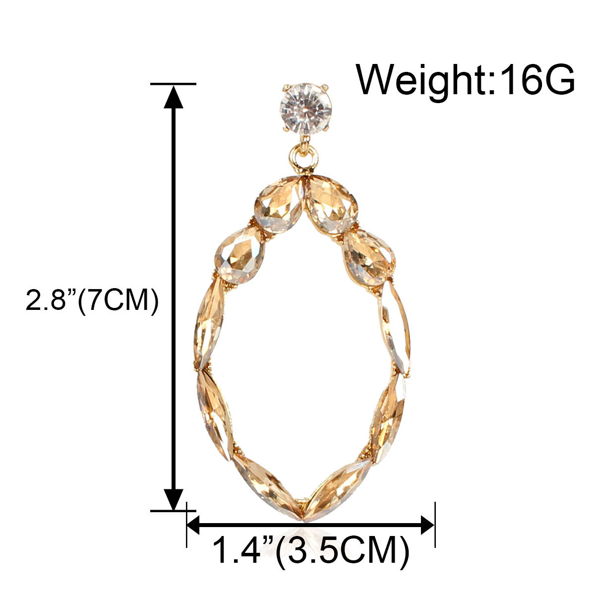 Colorful Diamond Earrings Fashion Personality Geometric Alloy Diamond Earrings Female display picture 1