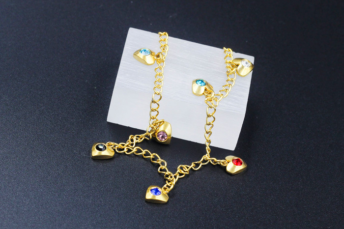 Fashion Geometric Stainless Steel Inlay Zircon Womenu0027S Anklet 1 Piece