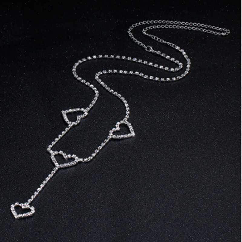 Basic Heart Shape Rhinestone Rhinestone Waist Chain display picture 5