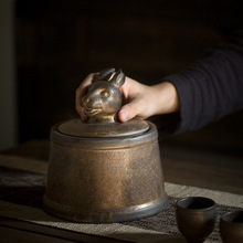 十二生肖陶瓷茶叶罐一斤装大号普洱茶罐个性摆件陶瓷罐礼盒装