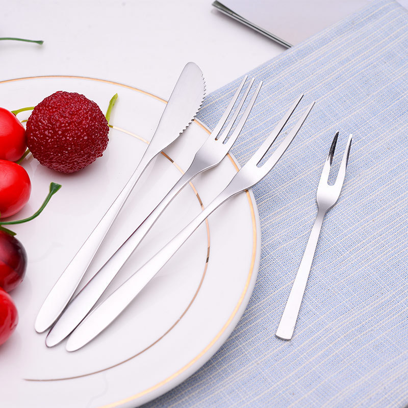 Stainless steel fruit fork dessert moon cake knife and fork tableware fruit stick household cake knife and fork suit gift suit Stainless steel fruit fork dessert moon cake knife and fork tableware fruit stick household cake knife and fork suit gift suit