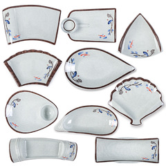 加厚密胺菜盤異形盤創意菜碟中式餐具商用仿瓷火鍋長方形盤扇形盤