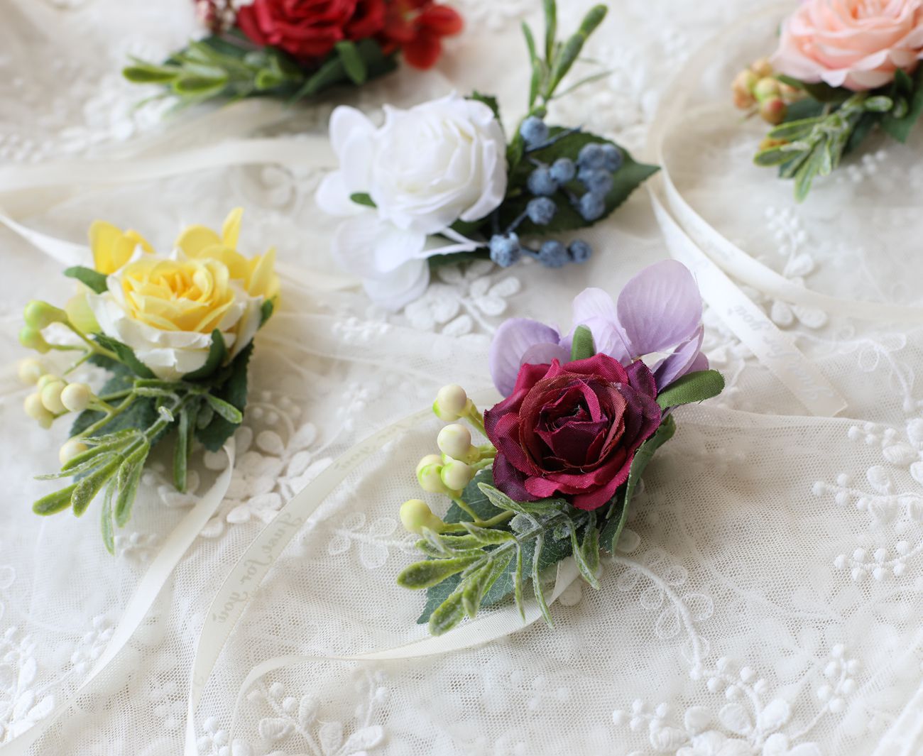 新郎伴郎结婚胸花商务襟花新娘伴娘手腕花鞋帽服装礼品包装花饰