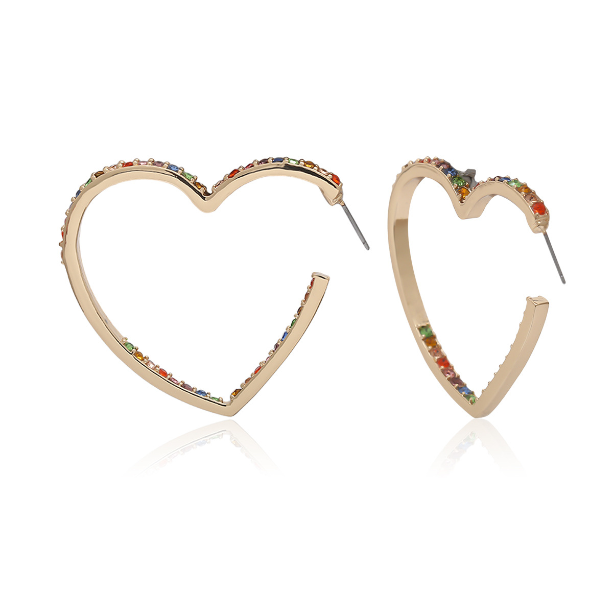 Heart-shaped Micro-set Earrings Geometric Zircon Dragon-shaped Earrings display picture 23