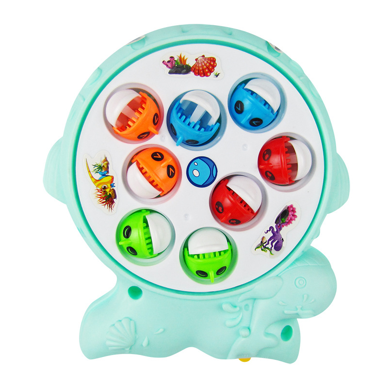 Nuevos niños eléctricos MESA DE PESCA giratoria rompecabezas musical traje de pesca juego interactivo entre padres e hijos juguetes de Venta caliente