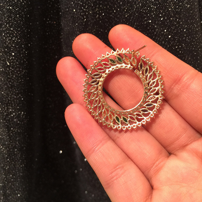 S925 Silver Needle Luxury Colored Geometric Circle Earrings Temperament Dinner Dress Lady Wholesales Fashion display picture 4