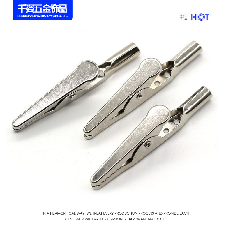 不锈钢鳄鱼夹电路测试夹子金属夹尖嘴小夹子电瓶夹环保厚实弹力强|ru