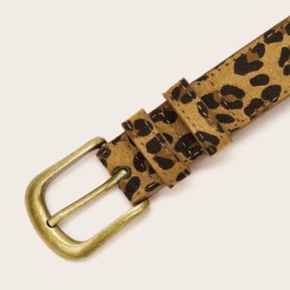 Popular Brown Suede Leopard Pattern Fashion Versatile Women's Belt 2021 New_voghion.com