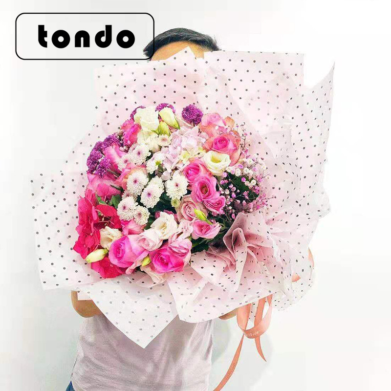 花束包装纸简单圆点纯色防水雪梨纸花店花束鲜花包装纸材料包花纸 价格 厂家 哪里买 我有货 B 5yoho Cn