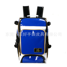 竹纤维蓝色光胶双肩书包 防潮RPET光胶旅行背包 户外双肩登山背包