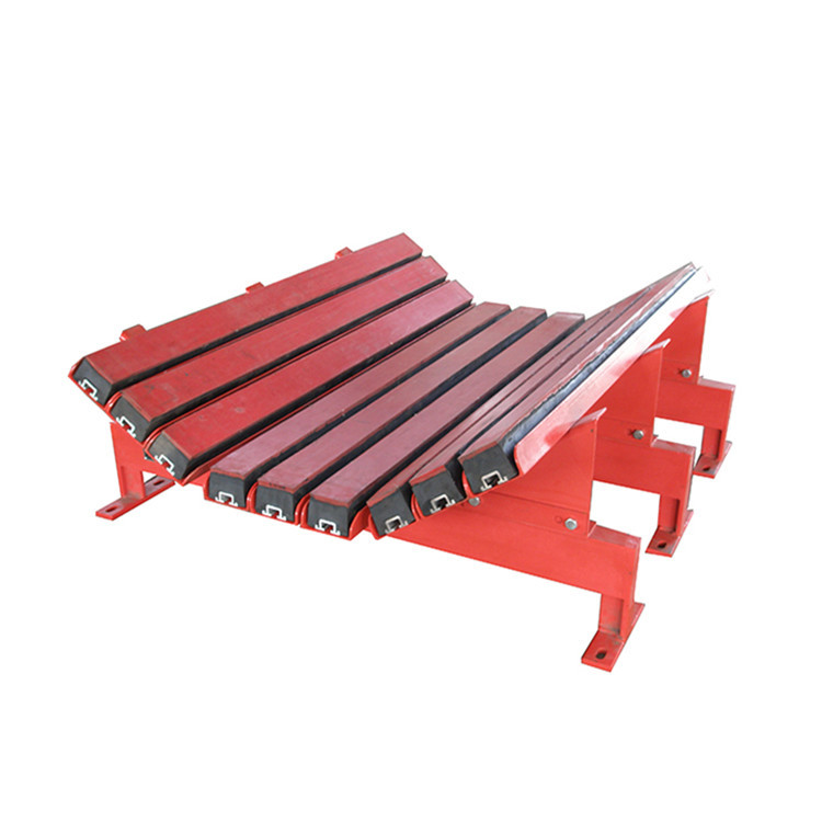 煤矿皮带机落料点缓冲托床 工业输送带抗震耐磨缓冲滑床 可加弹簧