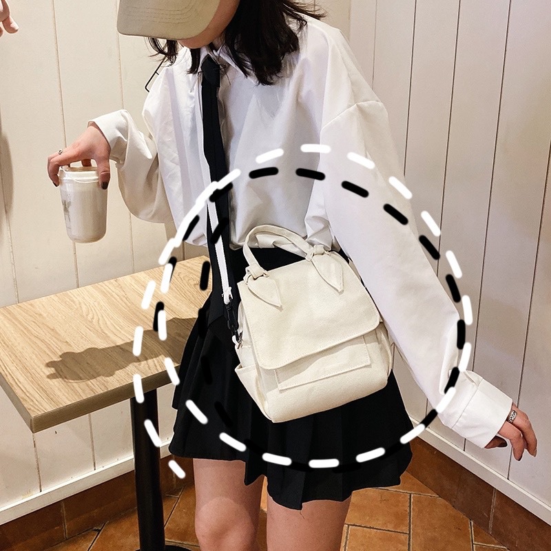 Style Coréen Ulzzang Vintage Style Simple Tout-match Solide Couleur Fille Toile Épaule Sac Style Japonais Harajuku Étudiants Sac display picture 20