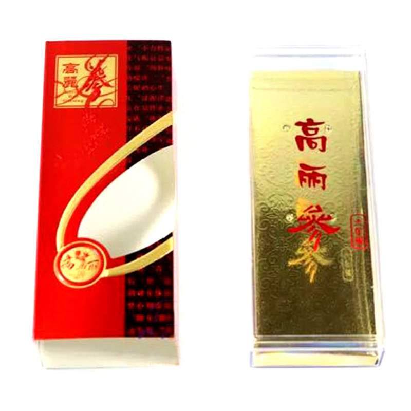 厂家批发定制小号单支透明别直参高丽参红套黄套方盒