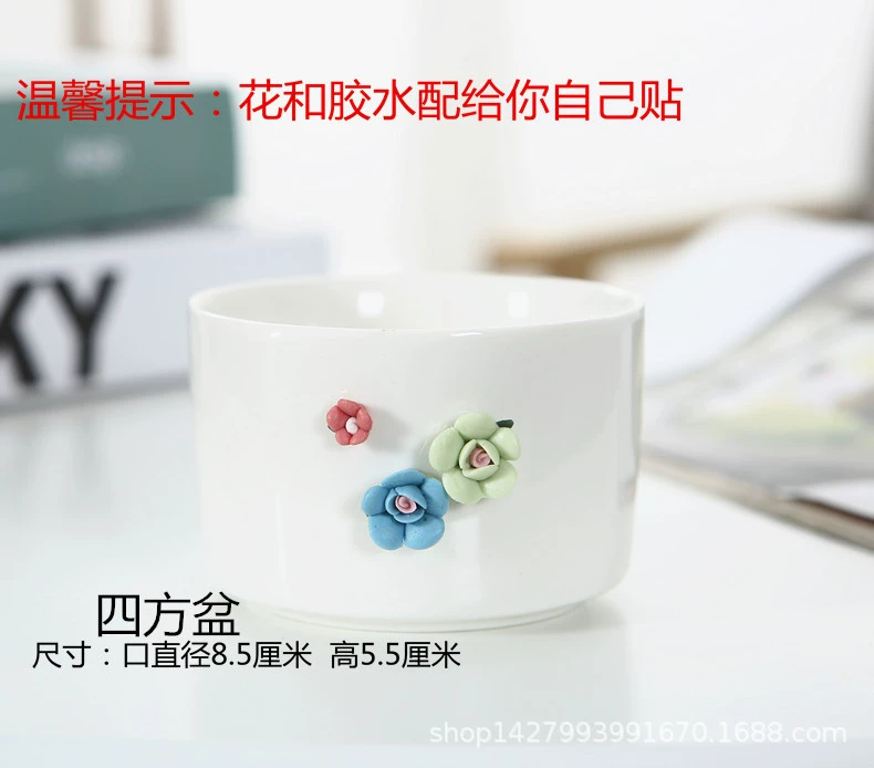 Ceramic creative white flowerpot, 2019