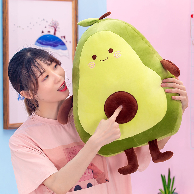 Fabricante en stock muñeca de peluche extremadamente suave aguacate niños juguete aguacate almuerzo dormir felpa almohada logo