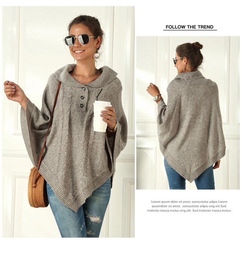 new large size knitted shawl cloak loose sweater  NSYH9723