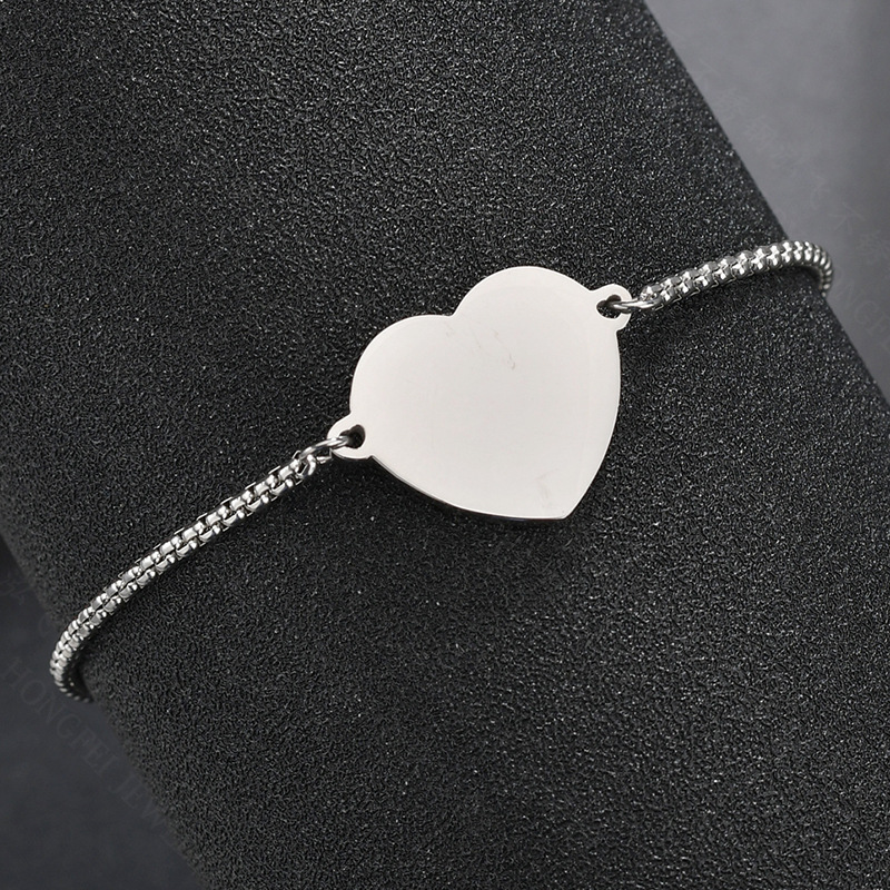 Fashion Heart 304 Stainless Steel 18K Gold Plated No Inlaid Bracelets In Bulk display picture 6