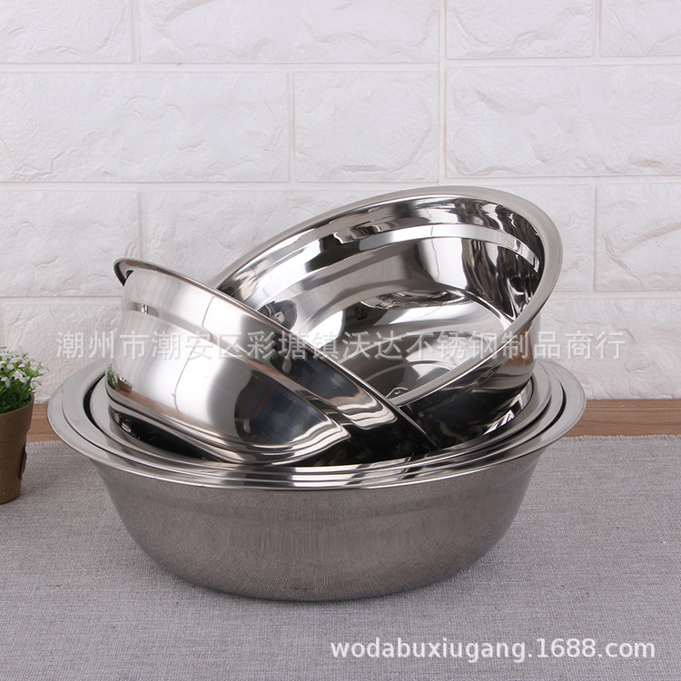 Spot wholesale 304 Stainless steel soup pot Company School kindergarten Food grade Soup bowl customized Steel pots