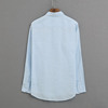 麻客 秋季男式亞麻襯衫 簡約百搭休閑寬松方領長袖襯衫104