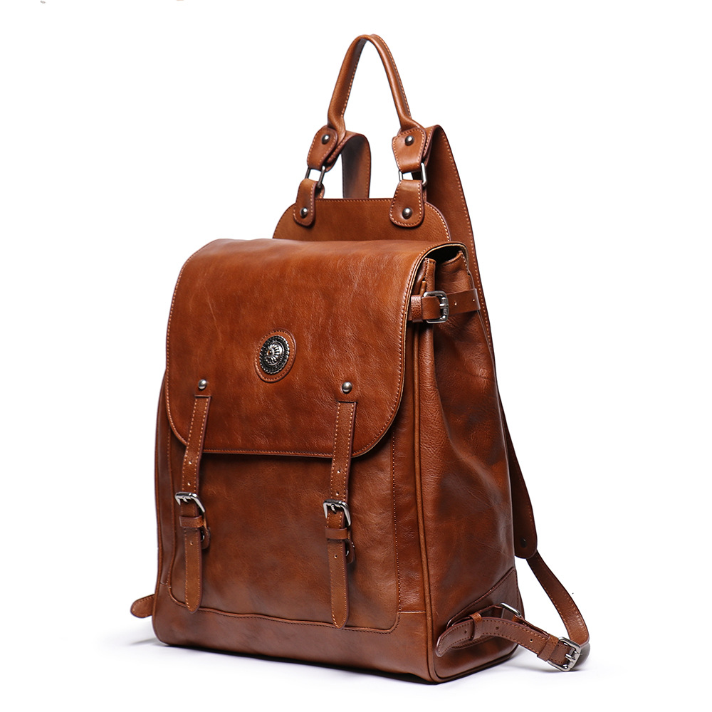 Homens de alta qualidade mochila de couro