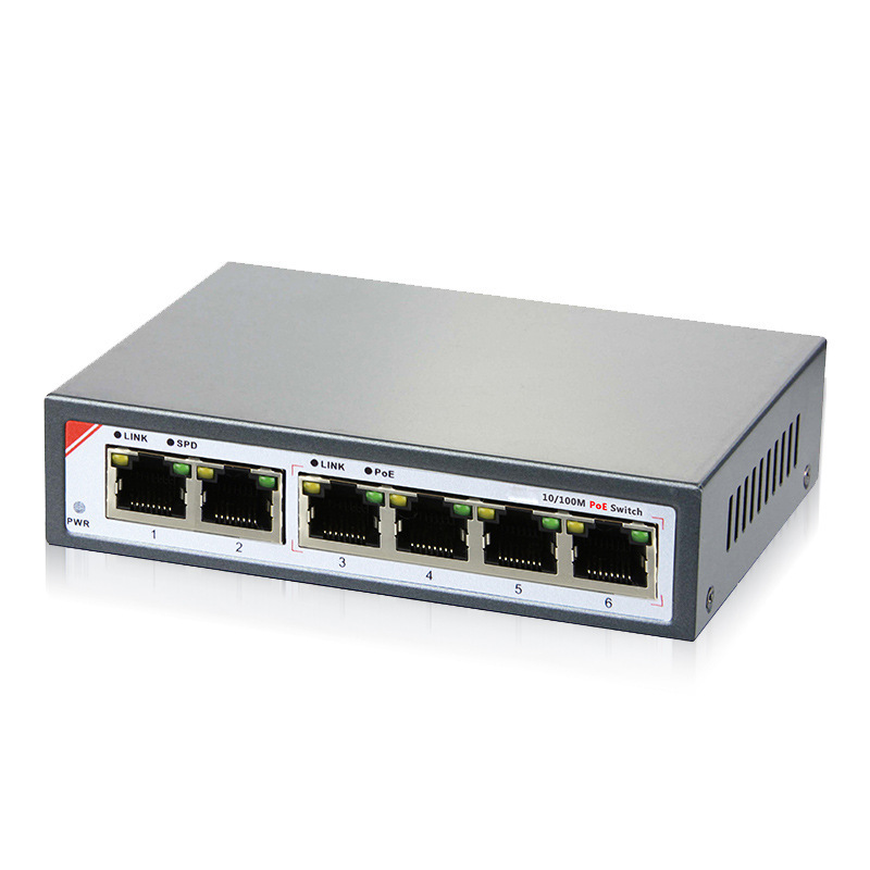 光网视ONV-POE33064P-at 6口千兆POE网络供电交换机铁壳录像监控