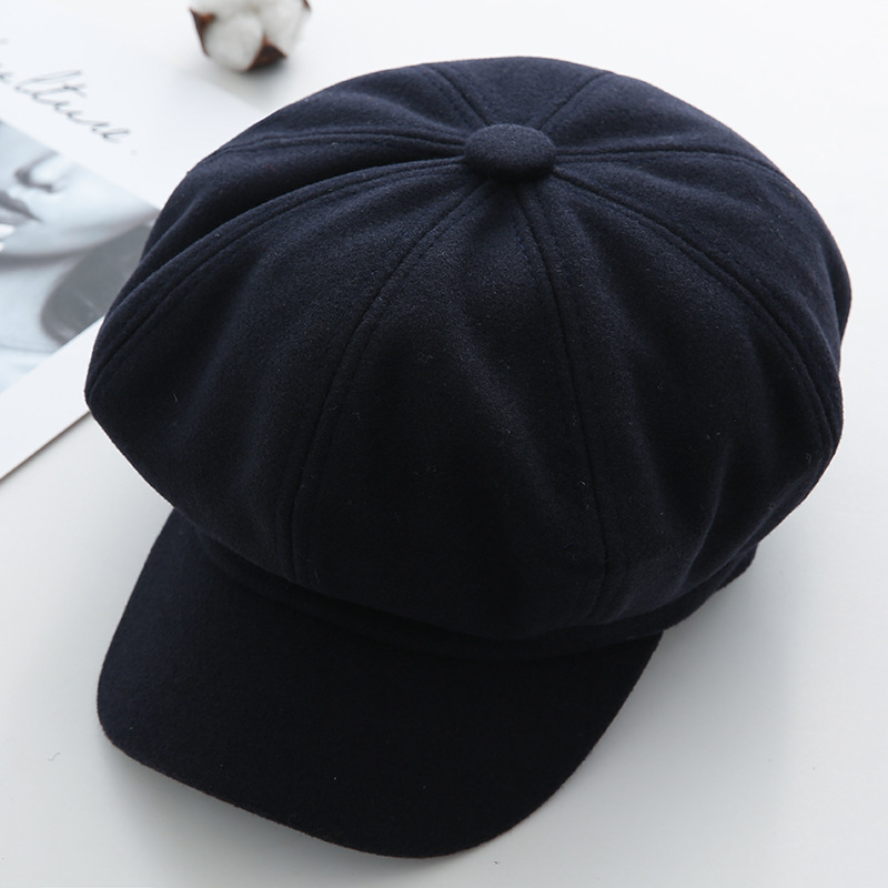 Women's Retro Solid Color Flat Eaves Beret Hat display picture 10