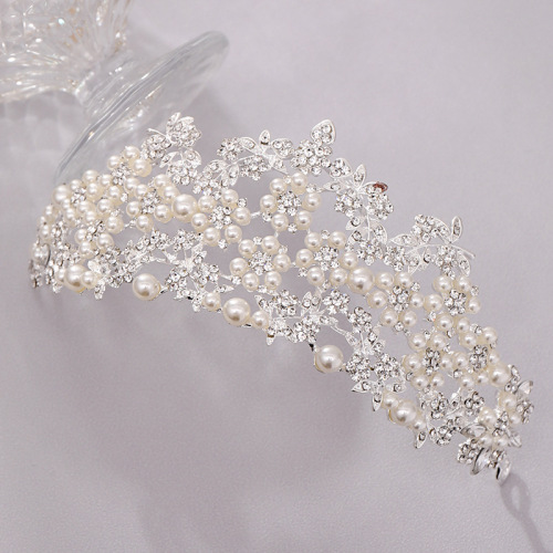 Hairpin hair clip hair accessories for women Mother jewelry pearl crown hair band mother wedding crown headdress performance headdress