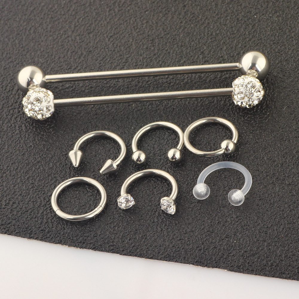 16G labret stud size and finish detail