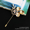 Brooch lapel pin, accessory, jacket, pin from pearl, flowered