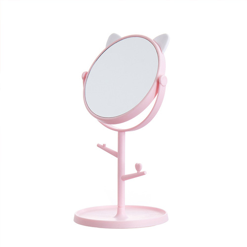 Cat ear desktop vanity mirror HD fashion magnifying princess mirror dormitory desktop vanity mirror beauty mirror