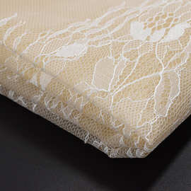 厂家批发 乱花蕾丝面料 尼龙格子网布箱包面料 复合蕾丝网布