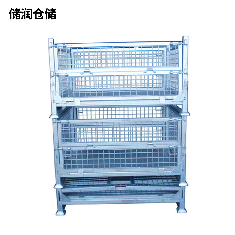 厂家移动式周转箱 经久耐用金属网框 重型仓储笼折叠金属箱