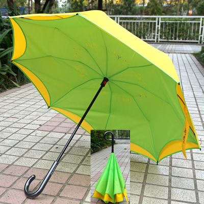 雙層可站立汽車反向傘直杆雨傘防風廣告禮品傘定做傘logo現貨批發