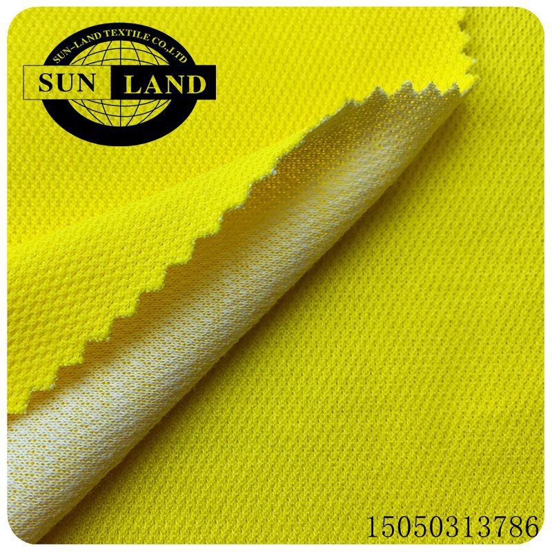 涤盖棉针织双珠地 单染棉 荧光黄CVC60/40珠地 polo衫工作服面料