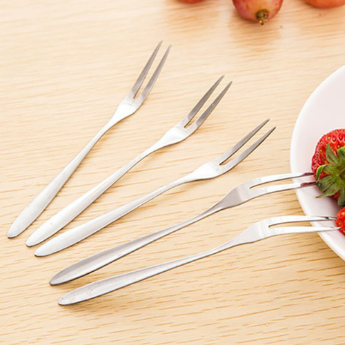 Simple modern creative kitchen tableware stainless steel fruit fork children's fruit picks Western food small fork cake fork