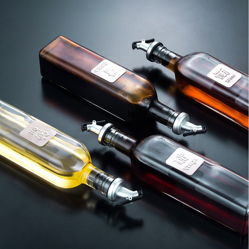 Wholesale kitchen oil bottle glass bottle 500ml soy sauce bottle vinegar bottle Japanese transparent oil bottle seasoning bottle with packaging box