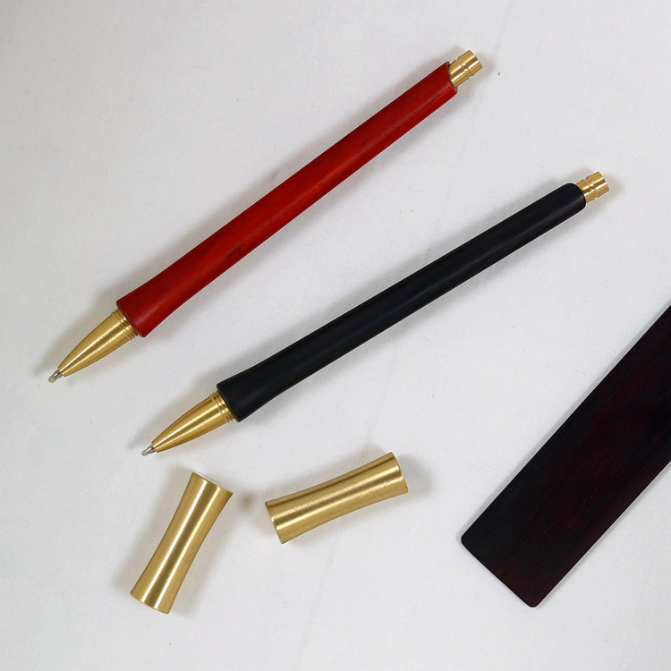 匠心之笔红檀木签字笔商务实木签字笔黄铜金属黄铜中性笔定制lo|ms
