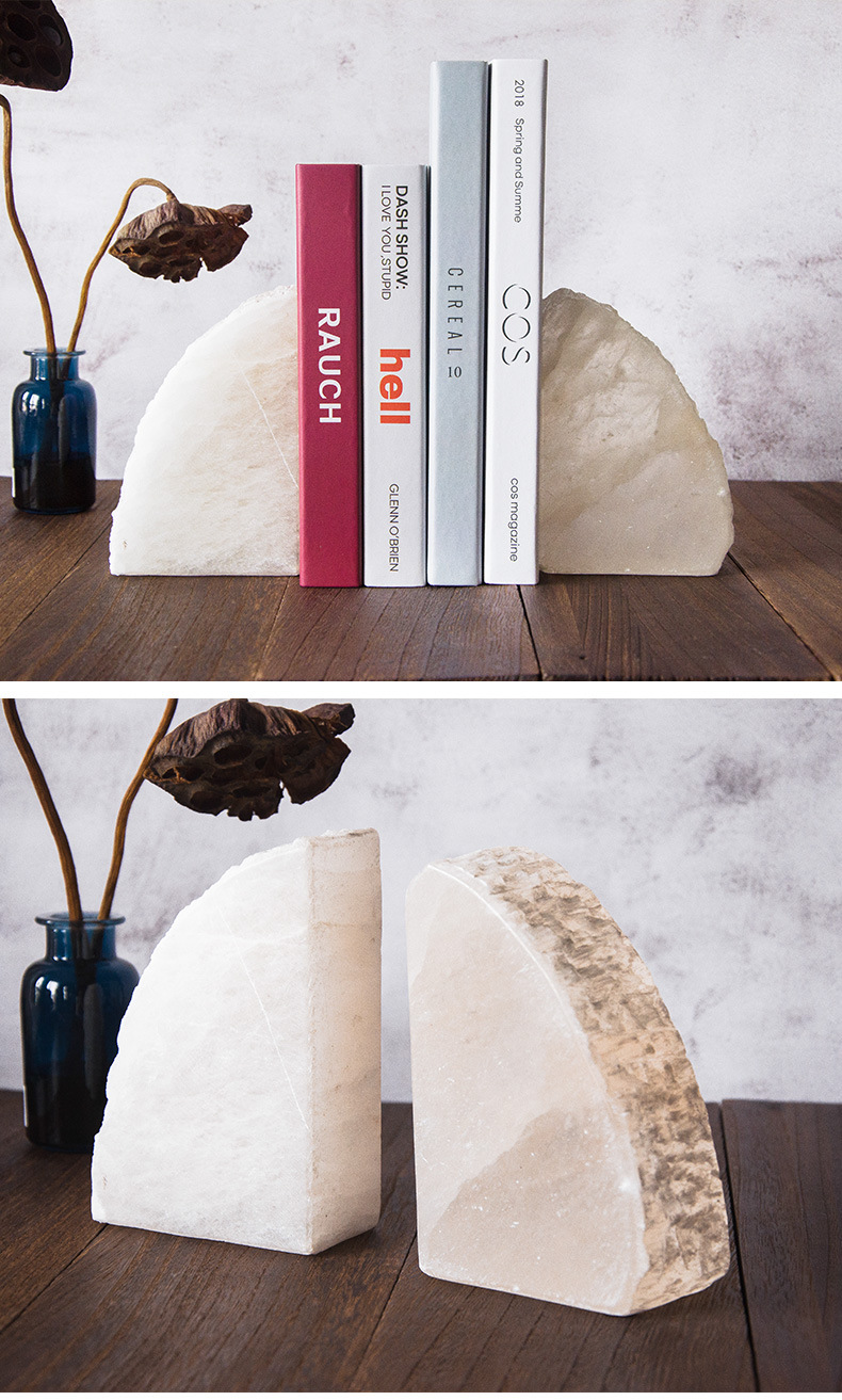 Fermalibri in pietra di gesso naturale