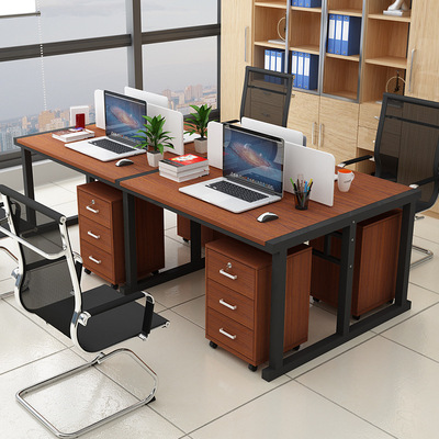 简约职员办公桌家用台式电脑桌定制办公桌椅组合4人位办公桌|ru