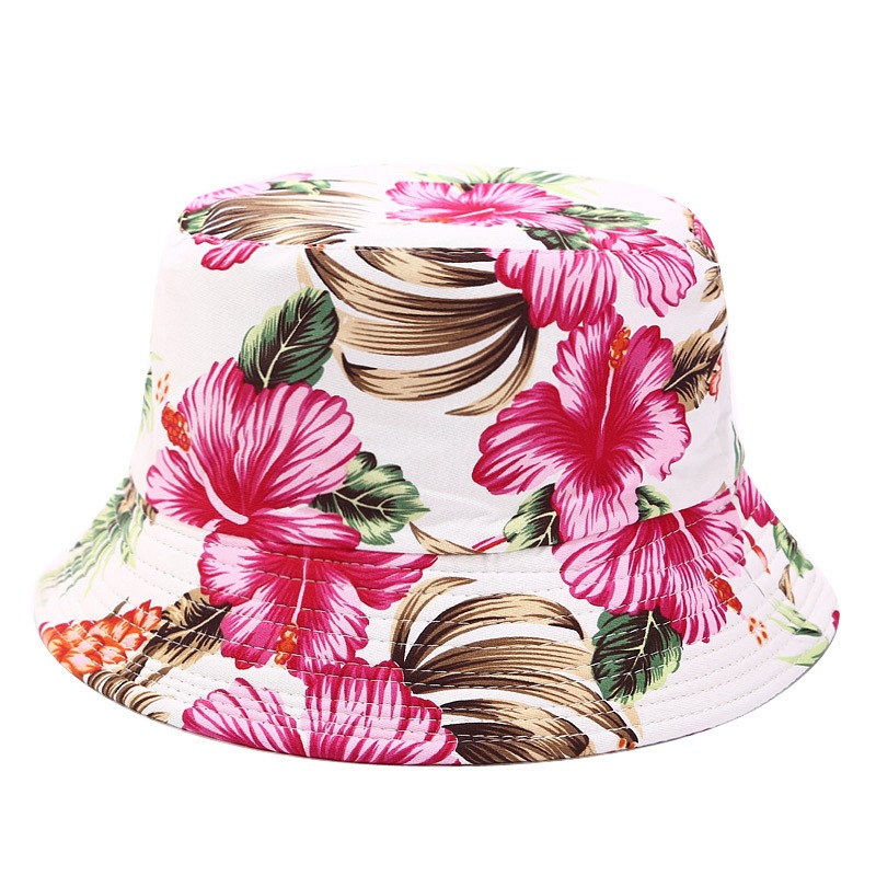 Women's Simple Style Flower Printing Flat Eaves Bucket Hat display picture 2