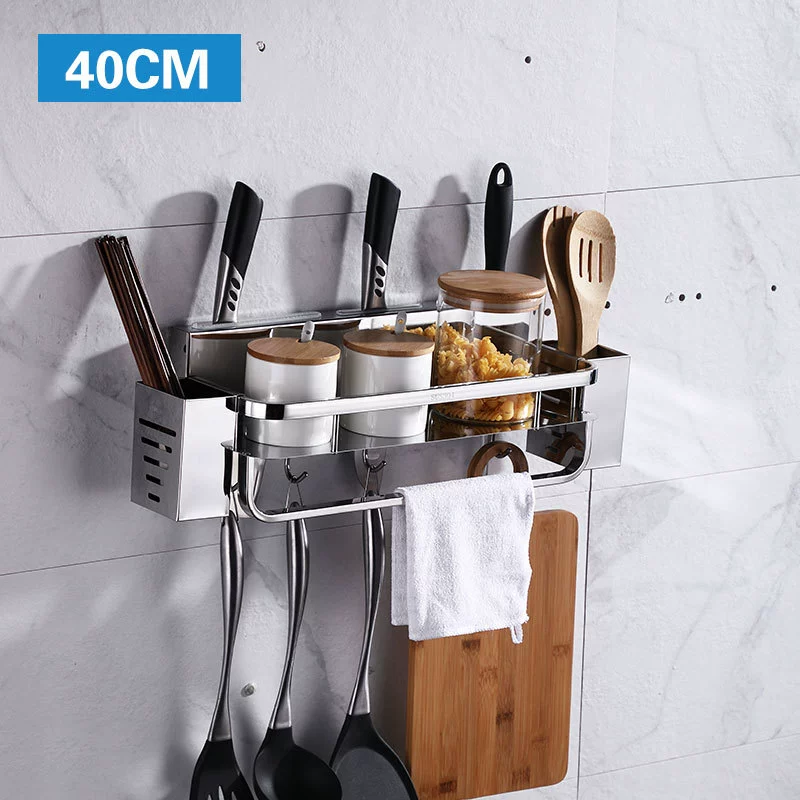 SUS304 Stainless Steel Kitchen Set the Shelf Multifunctional Seasoning Storage Shelf