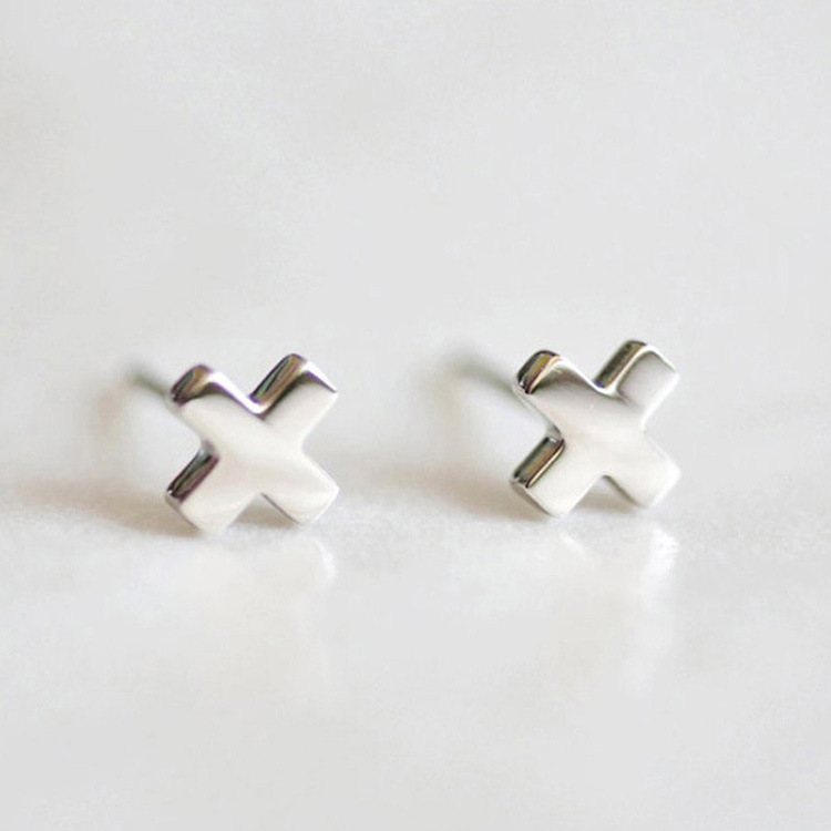 Cross Stainless Steel No Inlaid Earrings display picture 5