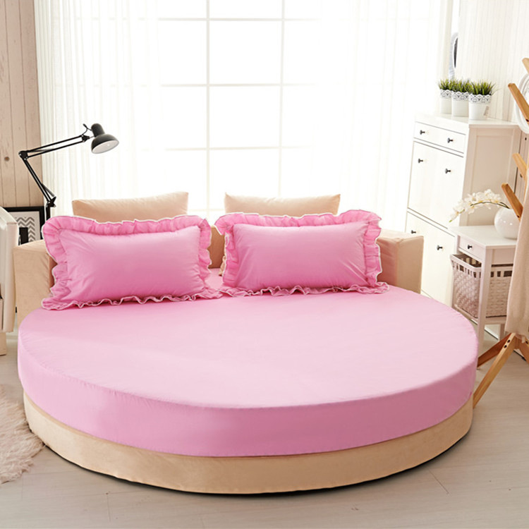 Solid Color Pure Cotton Bed Bag Bed Cover Round Bedspread Round Pure Cotton Fitted Sheet Single Piece2 Meter Round Bed Fitted Sheet Set Of Four