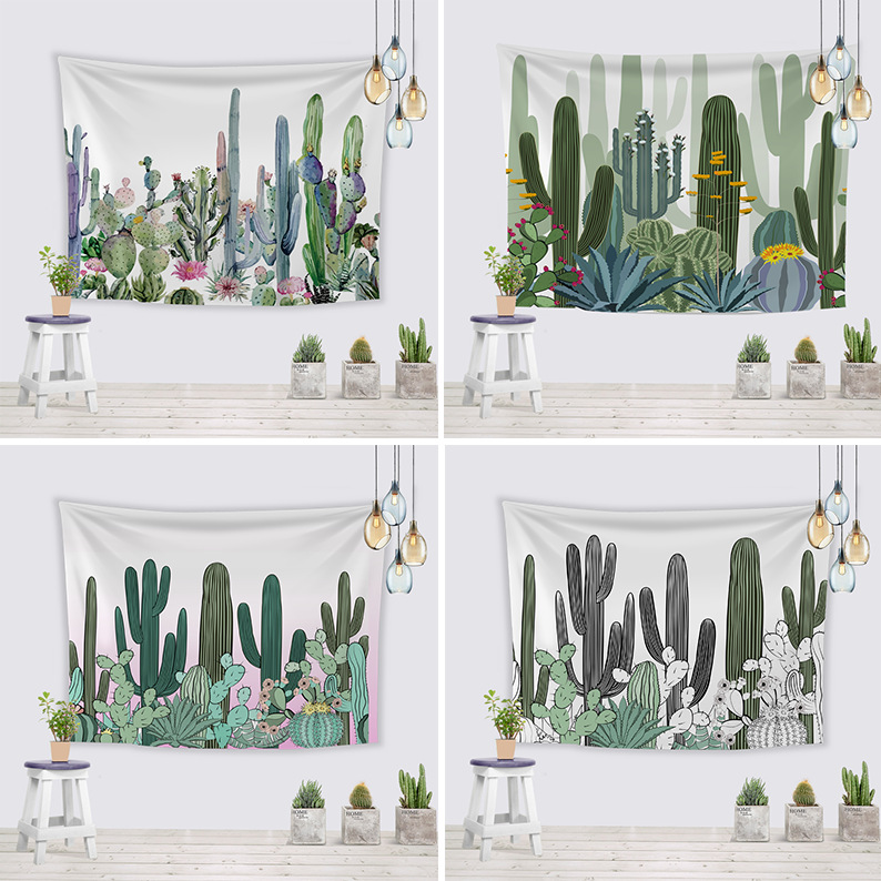 厂家直销跨境高清仙人掌 多功能 挂毯 坐毯 壁挂 沙滩巾|ms