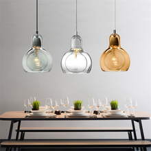 北歐吊燈后現代簡約個性 創意餐廳吧台卧室葫蘆單頭玻璃燈