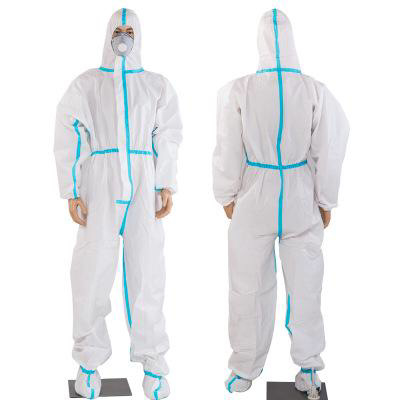现货一次性连体贴条防护服 工业喷漆隔离服防水透气 无纺布防护服