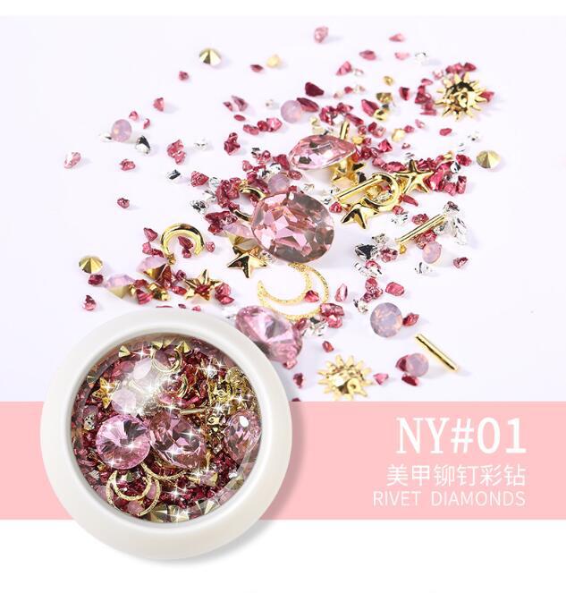 Accesorios de uñas transfronterizos nuevas decoraciones de diamantes uñas 2019 tormenta de Nueva York traje mixto