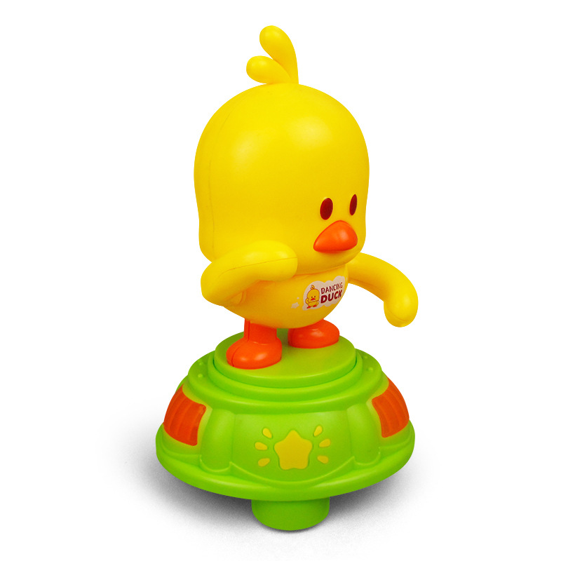Douyin mismo estilo pequeño lindo pato cantando bailando luz universal giratoria eléctrica muñeca puesto Venta caliente juguetes educativos